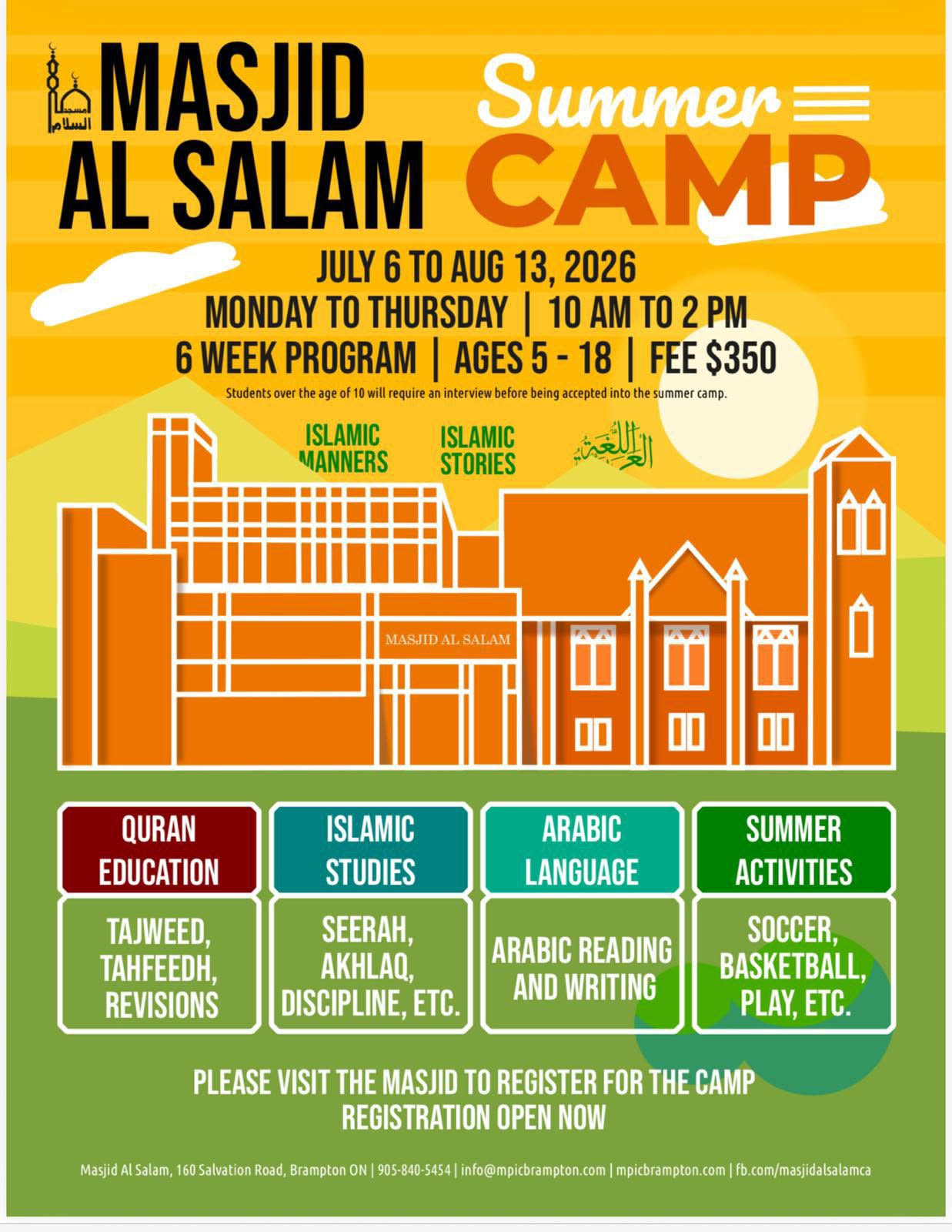 Masjid Al Salam Summer Camp 2026
