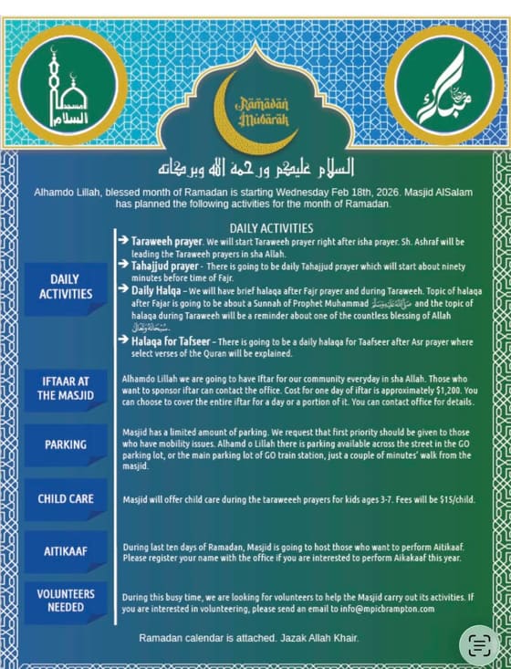 Ramadan Daily Activities
